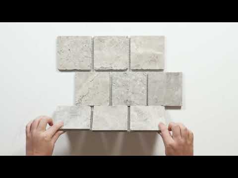 Valerie Rustic Travertine Brick Bond Cobblestone Porcelain Tile Sheets