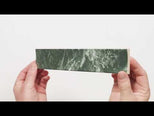 Matrix Green Marble Look Satin Porcelain Concave Subway Tile 50mm x 300mm