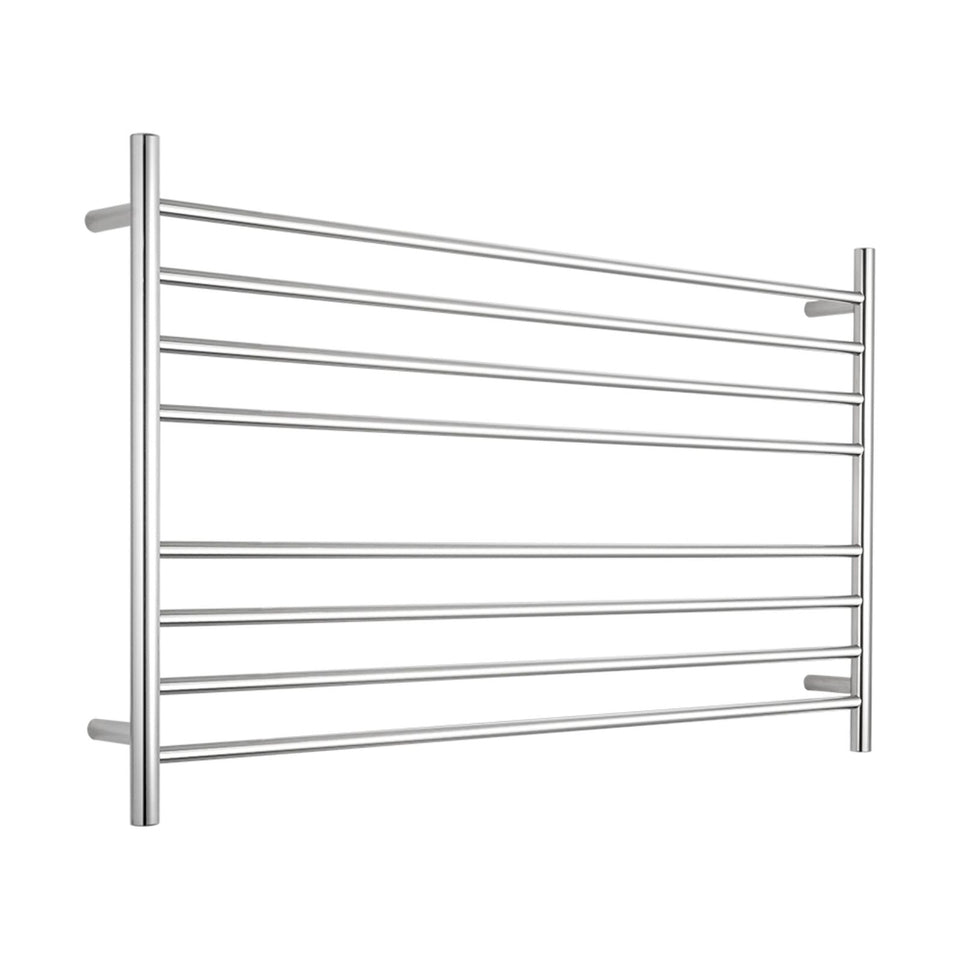 Radiant Round 8 Bar Heated Rail 1300x750mm Polished Stainless