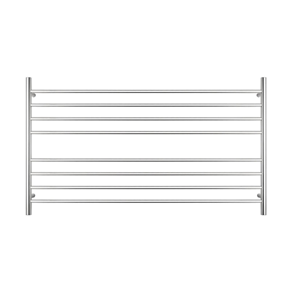 Radiant Round 8 Bar Heated Rail 1300x750mm Polished Stainless