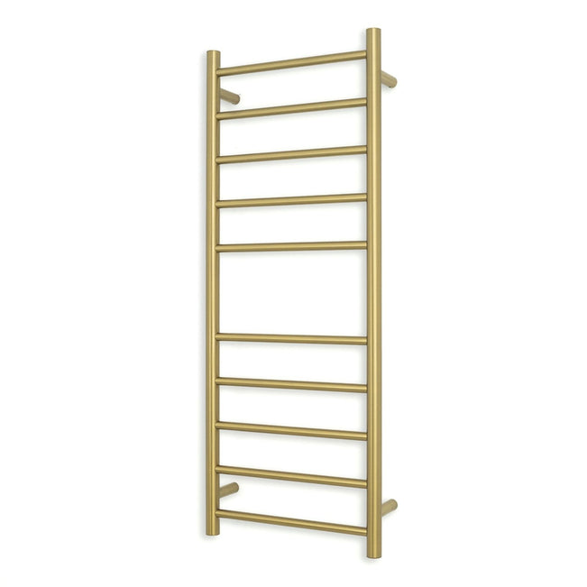Radiant Heated Round Ladder 430 x 1100mm Brushed Gold GLD-RTR430 - The Blue Space