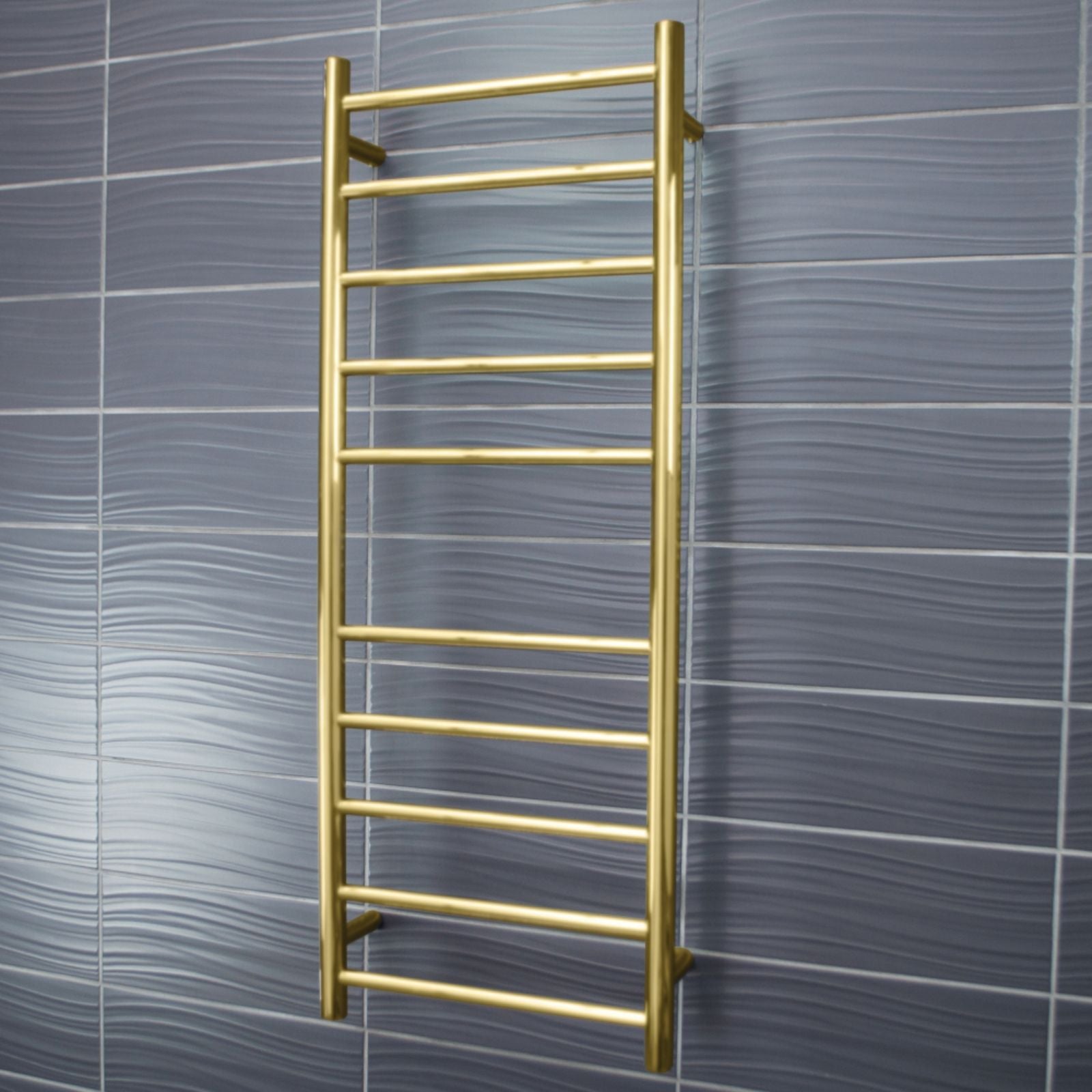 Lifestyle 1 Radiant Heated Round Ladder 430 x 1100mm Brushed Gold GLD-RTR430 - The Blue Space