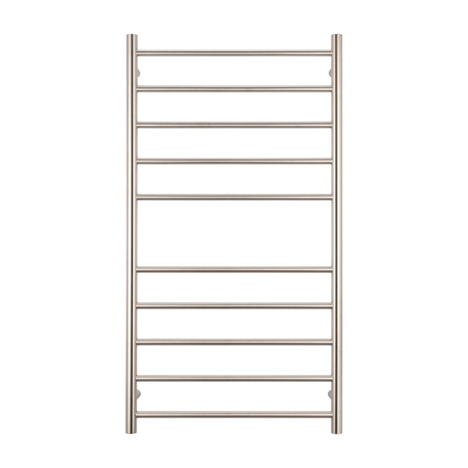 Front Radiant Heated Round Ladder 600 X 1100mm Brushed Nickel BN-RTR02 - The Blue Space