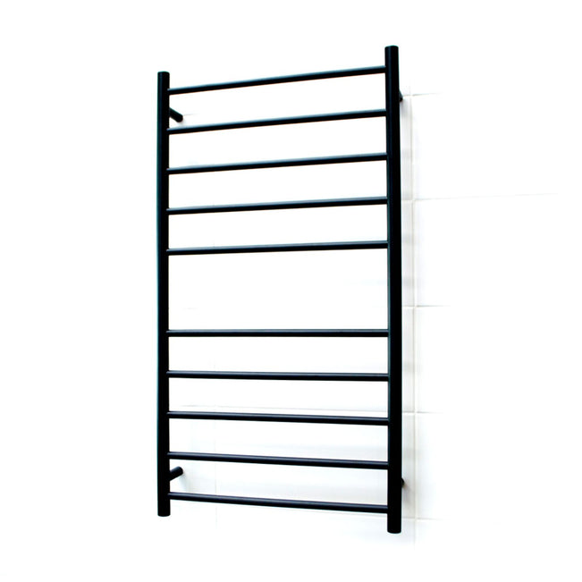 Radiant Heated Round Ladder 600 X 1100mm Matt Black BRTR02 - The Blue Space