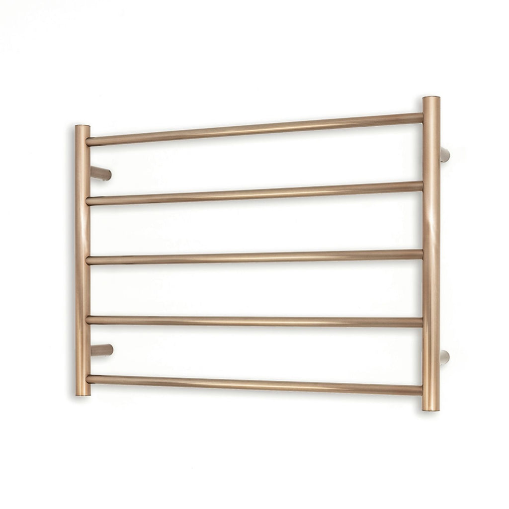 Radiant Round 5 Bar Heated Towel Ladder 750w x 550h Champagne