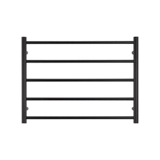 Front Radiant Heated Round Ladder 750 X 550mm Matt Black BRTR03 - The Blue Space