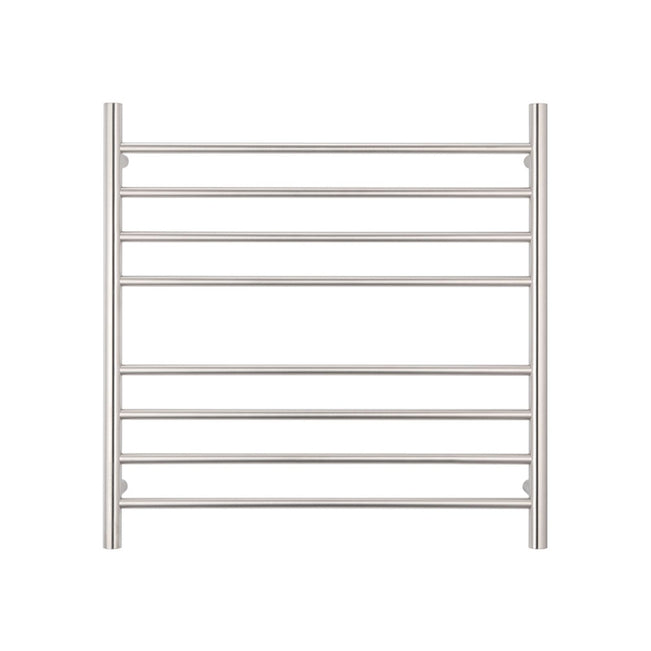 Front Radiant Heated Round Ladder 750 X 750mm Brushed Satin BRU-RTR06 - The Blue Space