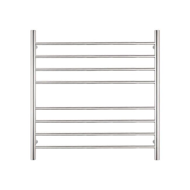 Front Radiant Heated Round Ladder 750 x 750mm Mirror Polished RTR06 - The Blue Space