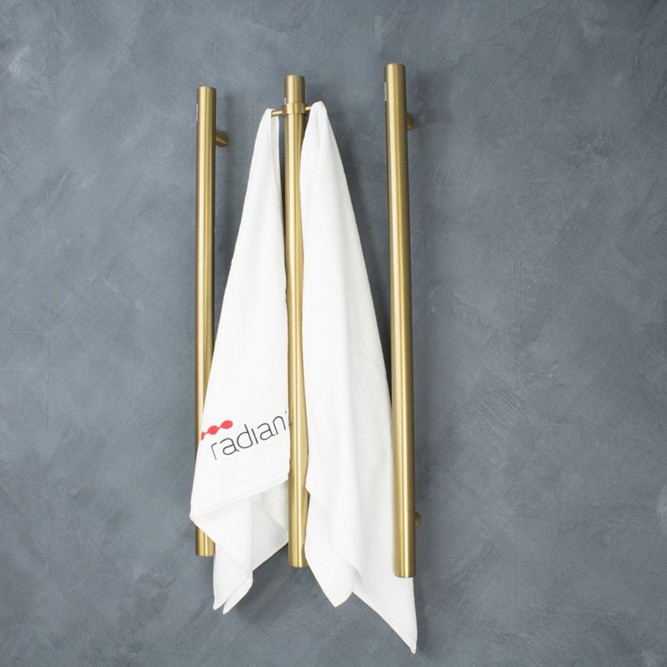 Radiant Vertical Round Single Bar Heated - Brushed Gold