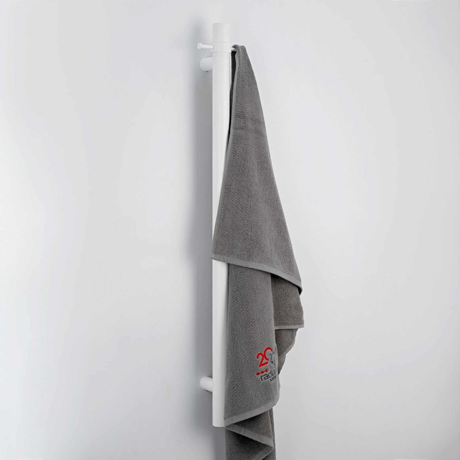 Lifestyle 1 Radiant Heated Vertical towel rail 40 x 950mm Matt White WH-VTR-950 - The Blue Space