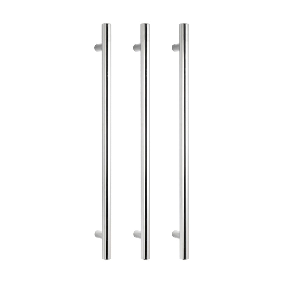 Radiant Vertical Round Single Bar Heated - Polished Chrome