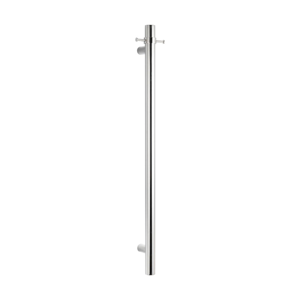 Radiant Vertical Round Single Bar Heated - Polished Chrome