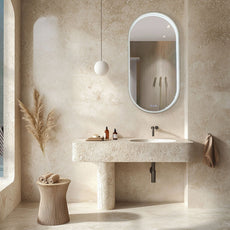 Radiant Kapsel 500mm x 1000mm LED Mirror - White WHTKAP50100 - The Blue Space