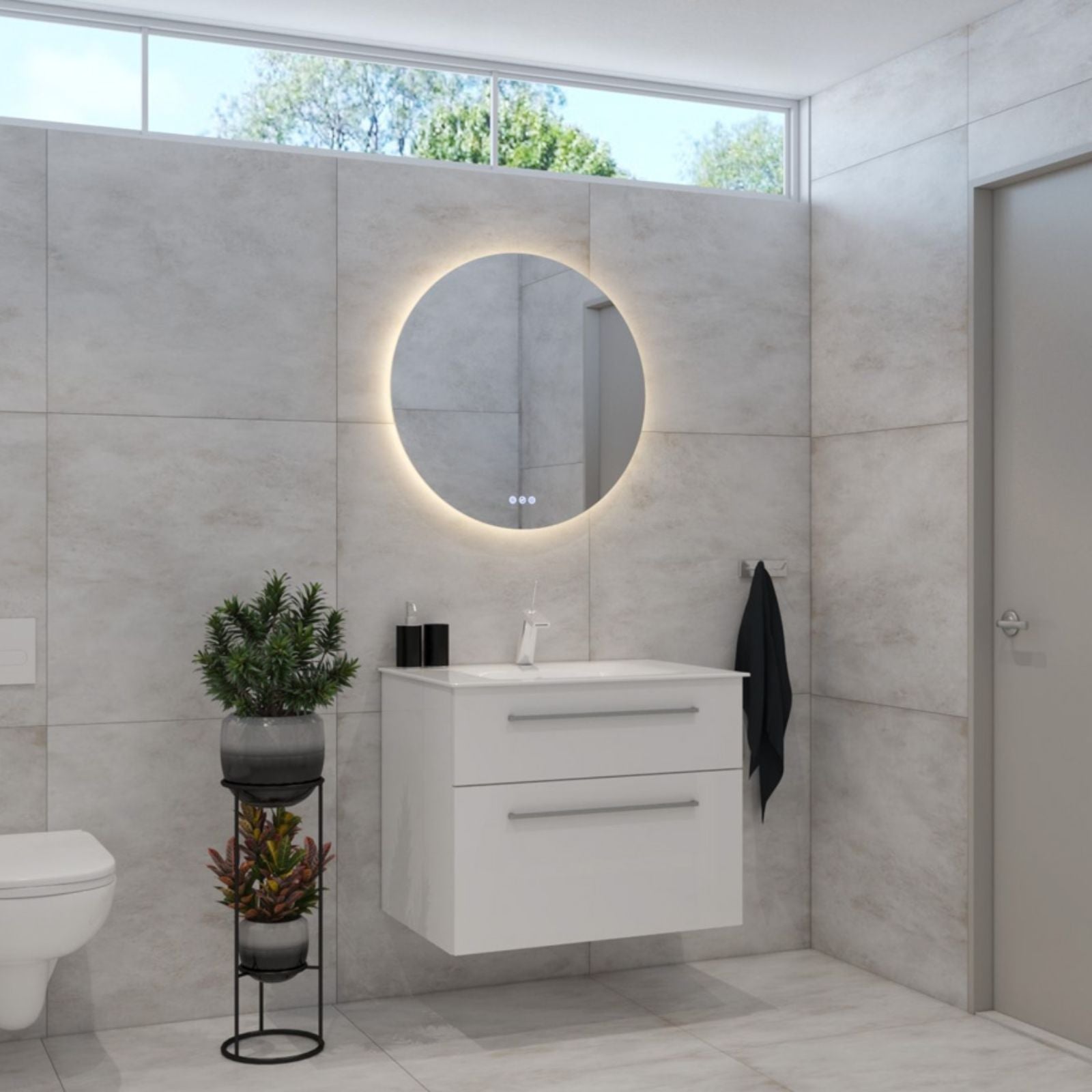 Lifestyle Radiant Olek Frameless LED Mirror 600mm - 1200mm FLESSRND60 - The Blue Space