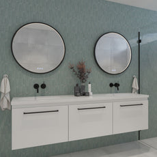 Lifestyle Radiant Olek LED Mirror 600mm - 900mm - Black BLKRND60 - The Blue Space