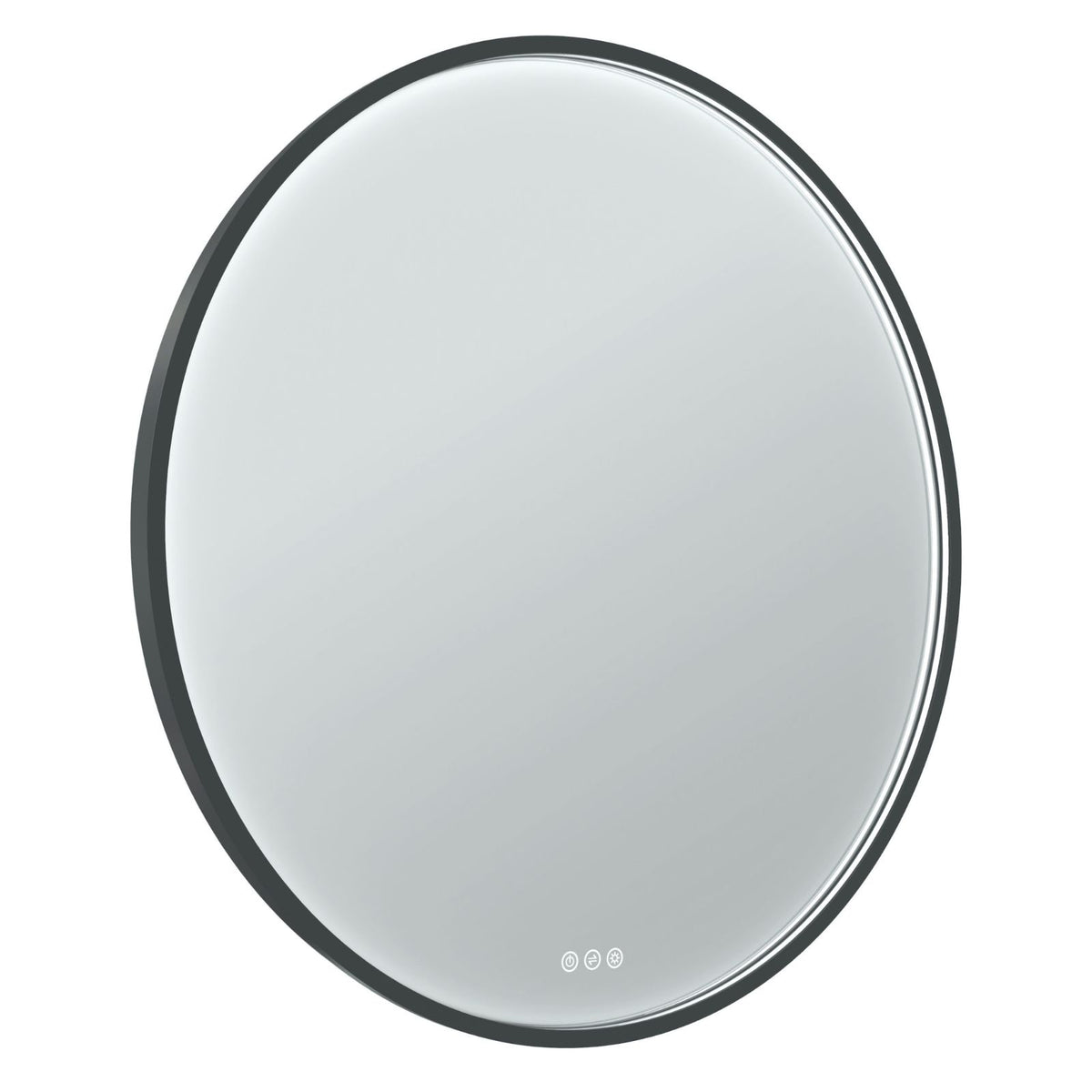 Side Radiant Olek LED Mirror 600mm - 900mm - Black BLKRND60 - The Blue Space