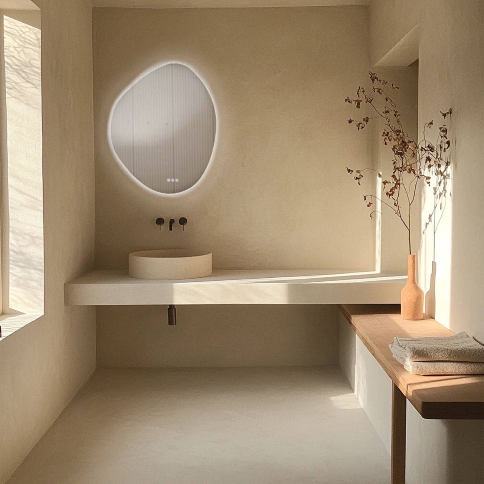 Lifestyle Radiant Pebl Frameless LED Mirror FLESSPEB7090 - The Blue Space