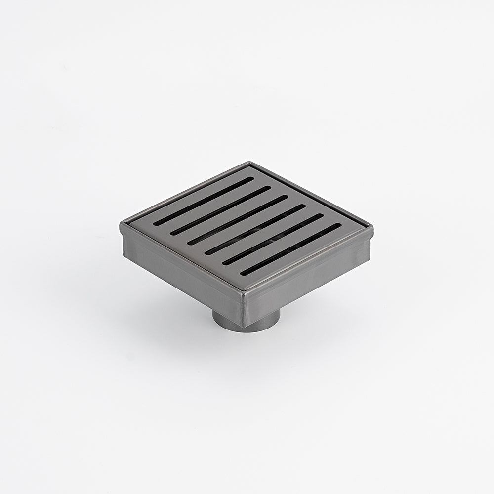 Radiant Square Slotted Floor Grate (Gun Metal Grey) 100mm x 100mm (74mm Outlet) 316-GMG-SGS-100-74 - The Blue Space