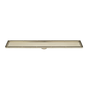 Radiant Tile Insert Linear Shower Grate - Warm Brushed Nickel