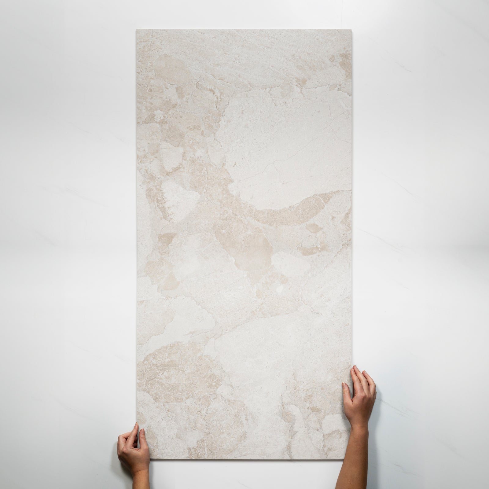 Single with Hand Roccia White Lappato Porcelain Tile P4 600 x 1200mm MATSWHN2 - The Blue Space