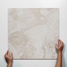 Single with Hand Roccia White Lappato Porcelain Tile P4 600 x 600mm MATSWHN1 - The Blue Space