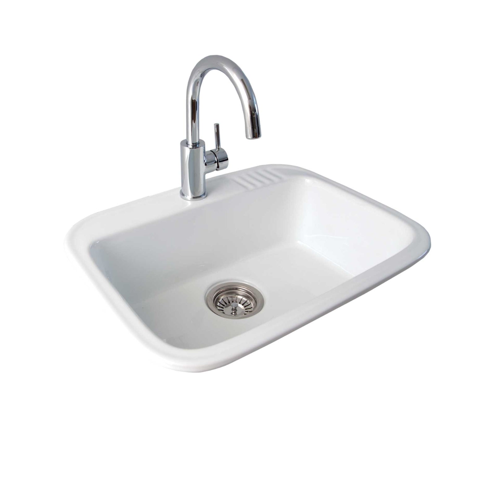 Seima Eva 600 Ceramic Laundry Sink 23L - Includes Overflow and 1 Taphole 191940 - The Blue Space