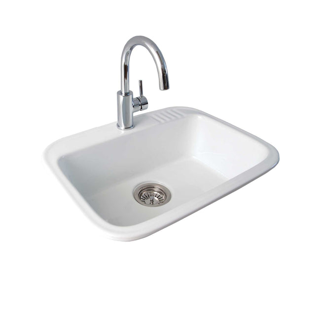 Seima Eva 600 Ceramic Laundry Sink 23L - Includes Overflow and 1 Taphole 191940 - The Blue Space