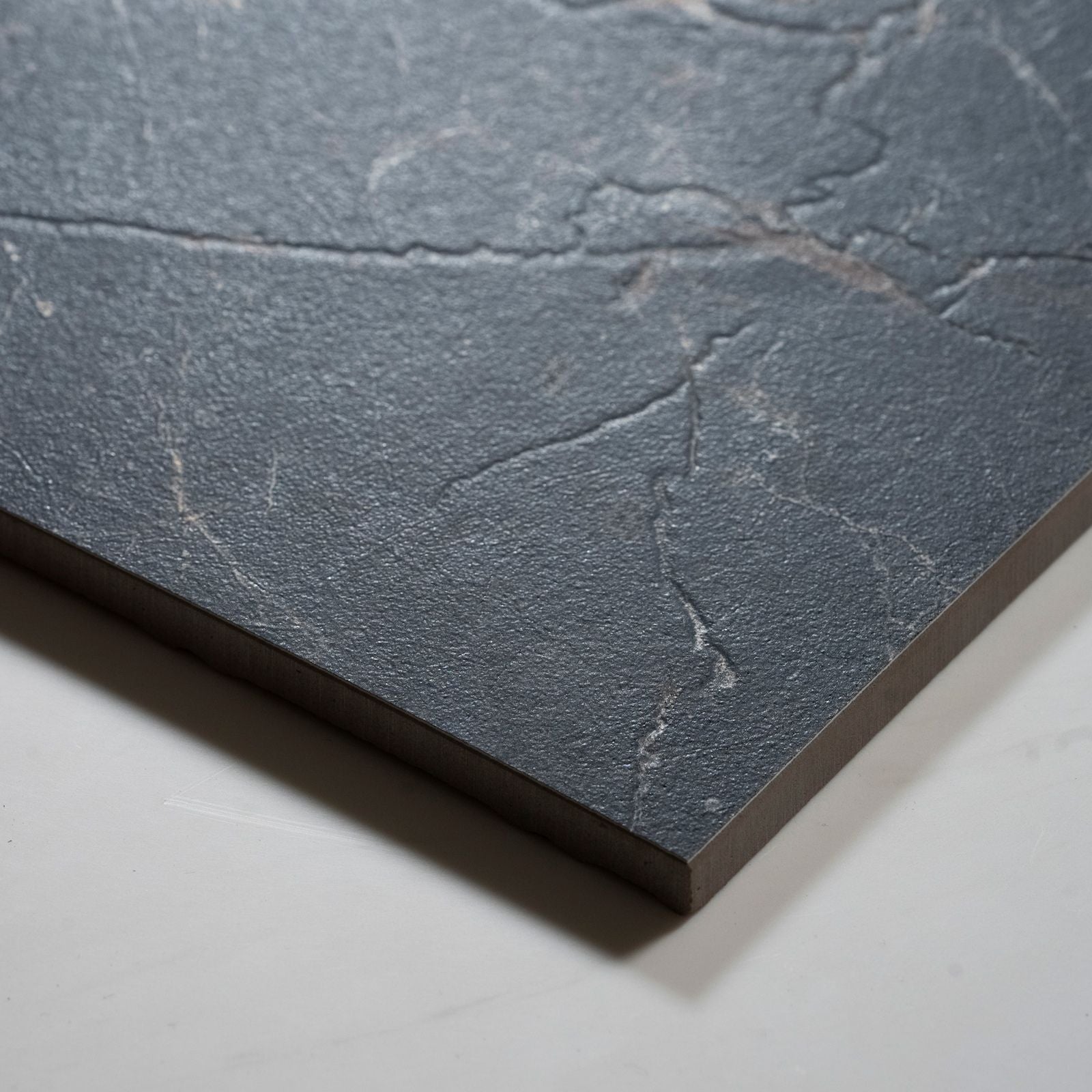 Sereno Black Marble Grain Honed Porcelain Tile 600 x 600mm SEGNEH1 - The Blue Space