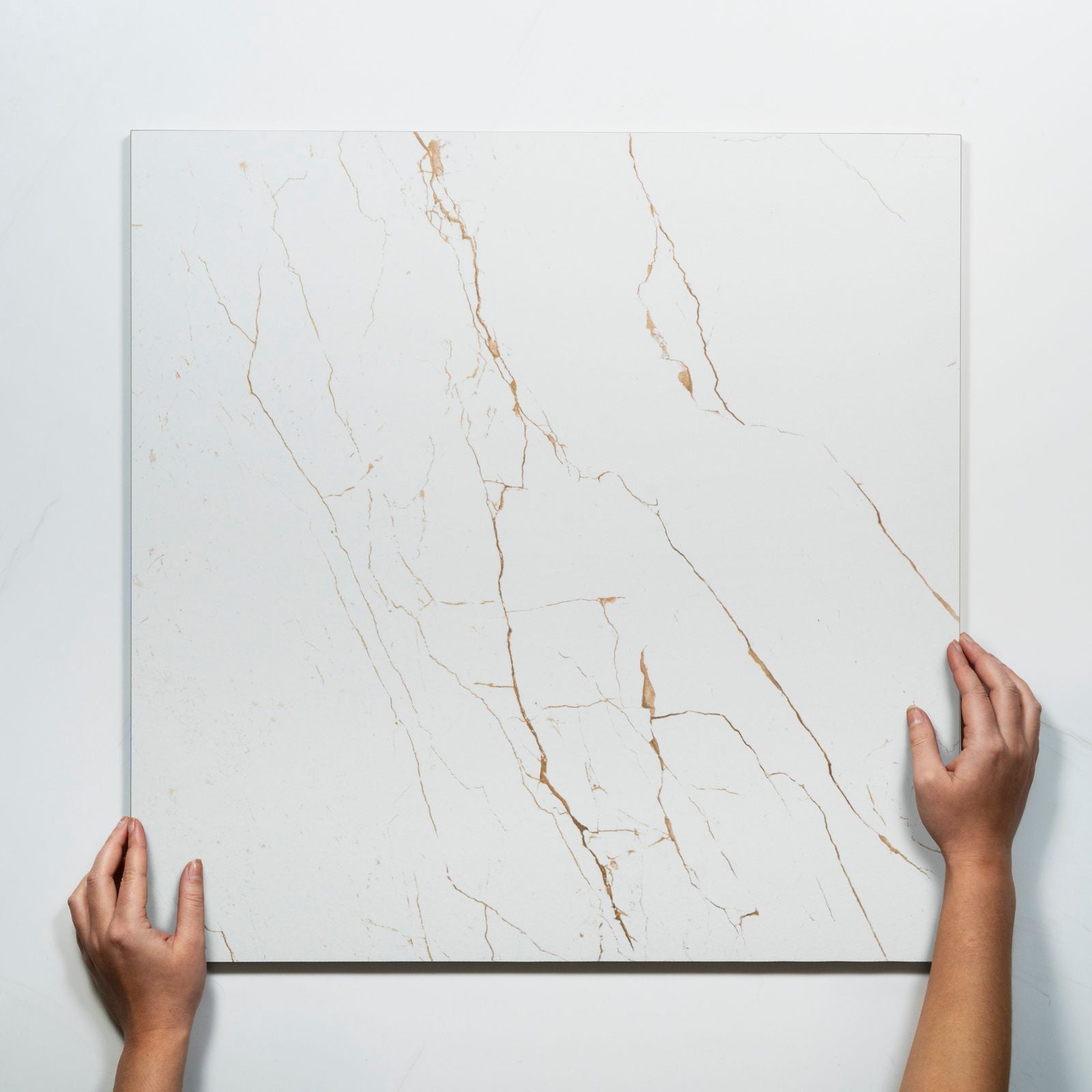 With Hand Sereno White Marble Grain Honed Porcelain Tile 600 x 600mm SEGBIH1 - The Blue Space