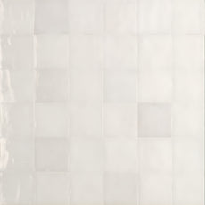 Snow White Ella Zellige Tile 100 x 100 x 10mm Italian Ceramic 10X10GESSO - The Blue Space