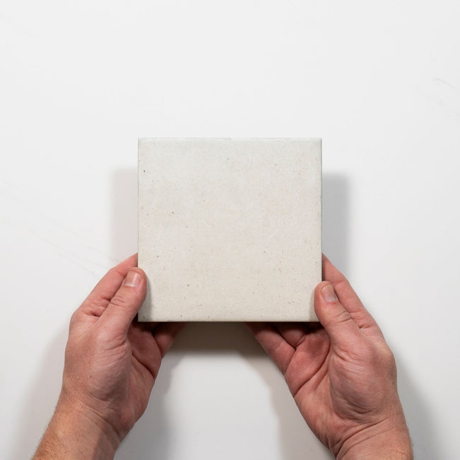 With Hand Soluna White Matte Porcelain Tile 150 x 150mm ATLWHM - The Blue Space