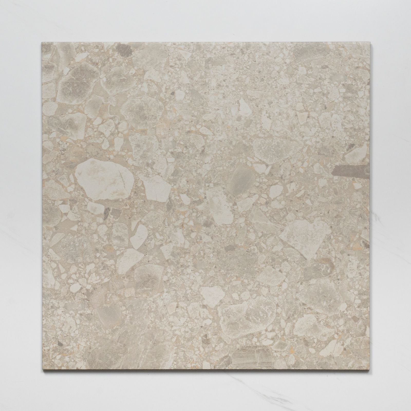 Single No Hand Southside Beige Terrazzo Matte P2 Porcelain Tile 450 x 450mm 45STUBEM - The Blue Space