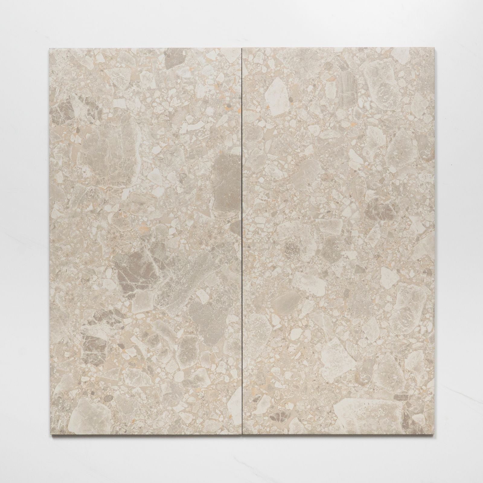 Double No Hand Southside Beige Terrazzo Matte P4 Porcelain Tile 300 x 600mm 36STUBEM - The Blue Space