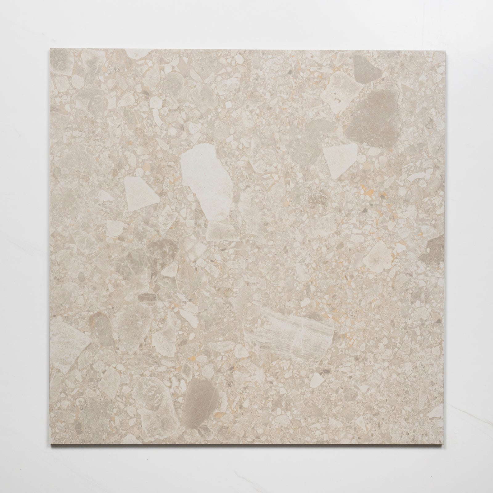 Single no Hand Southside Beige Terrazzo Matte Porcelain Tile P3 600mm x 600mm 6STUBEM - The Blue Space