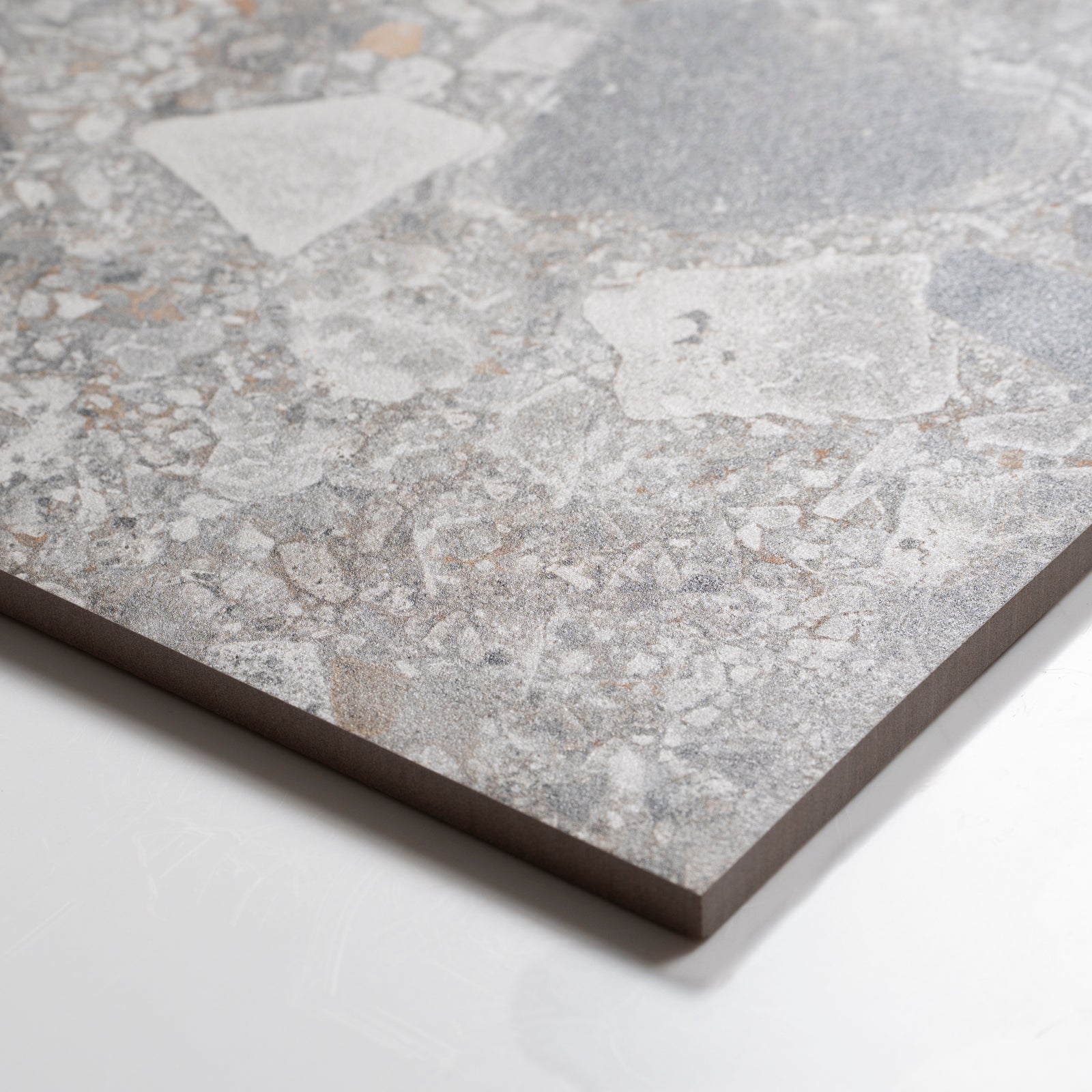 Oblique Southside Natural Terrazzo Matte Porcelain Tile P3 600mm x 600mm 6STUNAM - The Blue Space