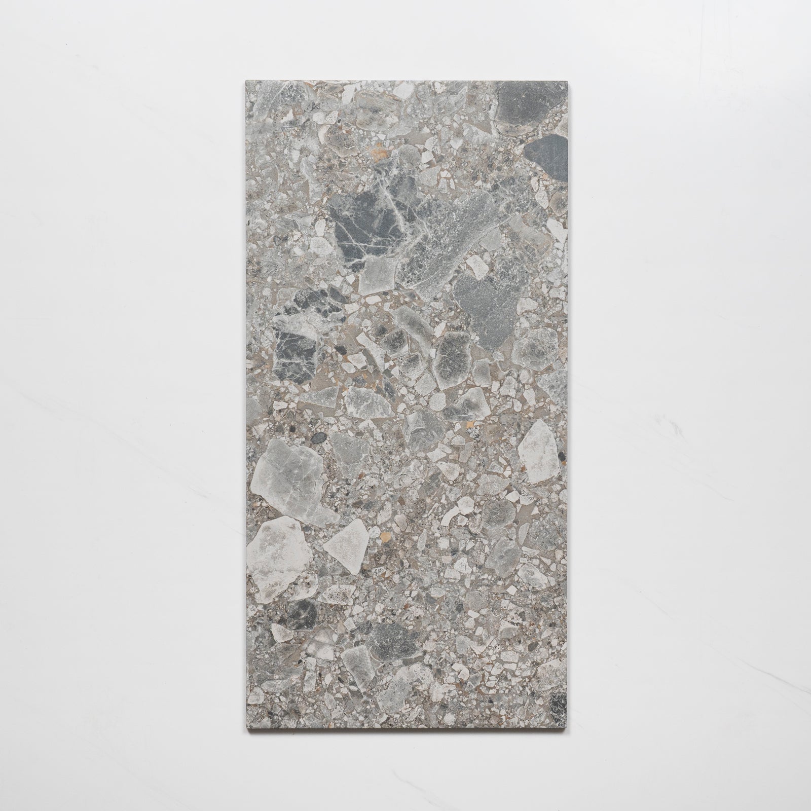 Single no Hand Southside Natural Terrazzo Matte Porcelain Tile P4 300mm x 600mm 36STUNAM - The Blue Space