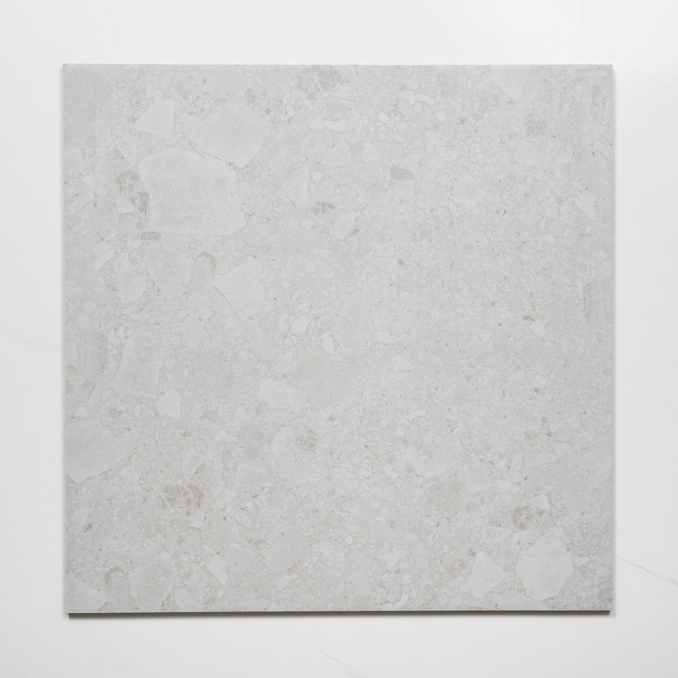 Southside White Terrazzo External Porcelain Tile P5 600mm x 600mm