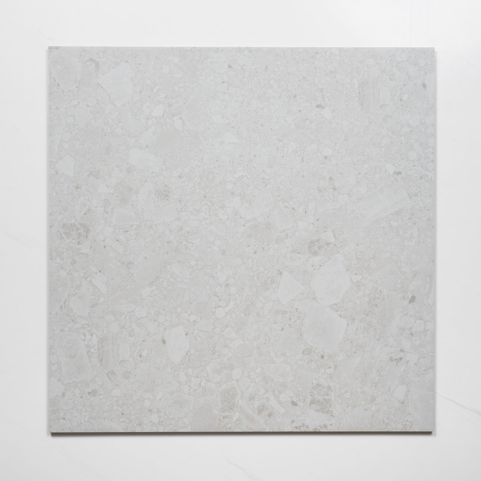 Single no Hand Southside White Terrazzo External Porcelain Tile P5 600mm x 600mm 6STUWHX - The Blue Space