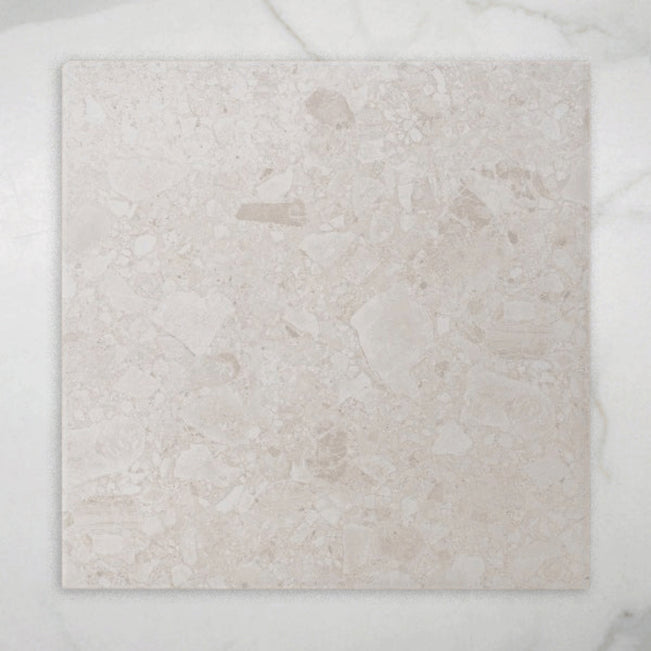 Single no Hand Southside White Terrazzo Matt P2 Porcelain Tile 450x450mm 45STUWHM - The Blue Space