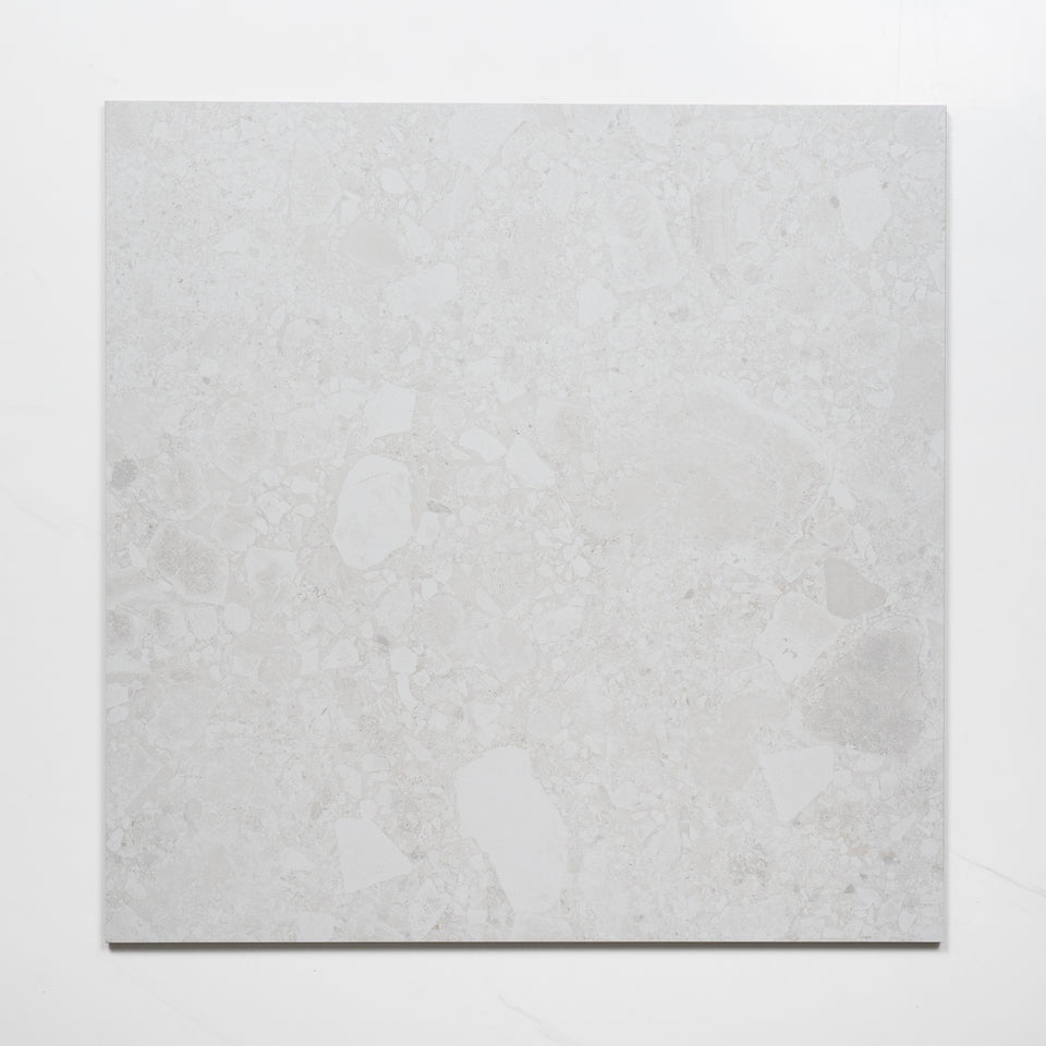 Southside White Terrazzo Matte Porcelain Tile P3 600mm x 600mm
