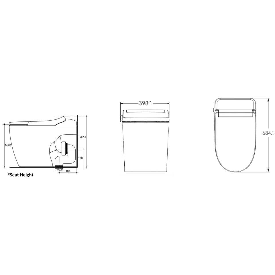 St George Byron Smart Toilet (Intelligent Bidet Toilet) - Gloss White