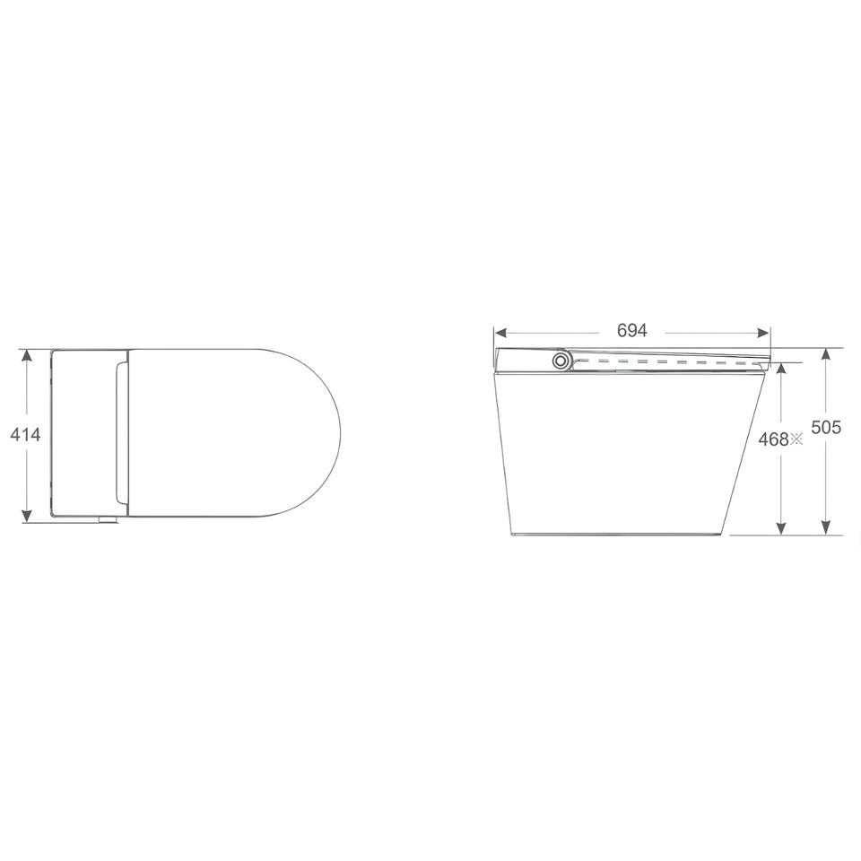 St George Coogee Smart Toilet (Intelligent Bidet Toilet) - Gloss White
