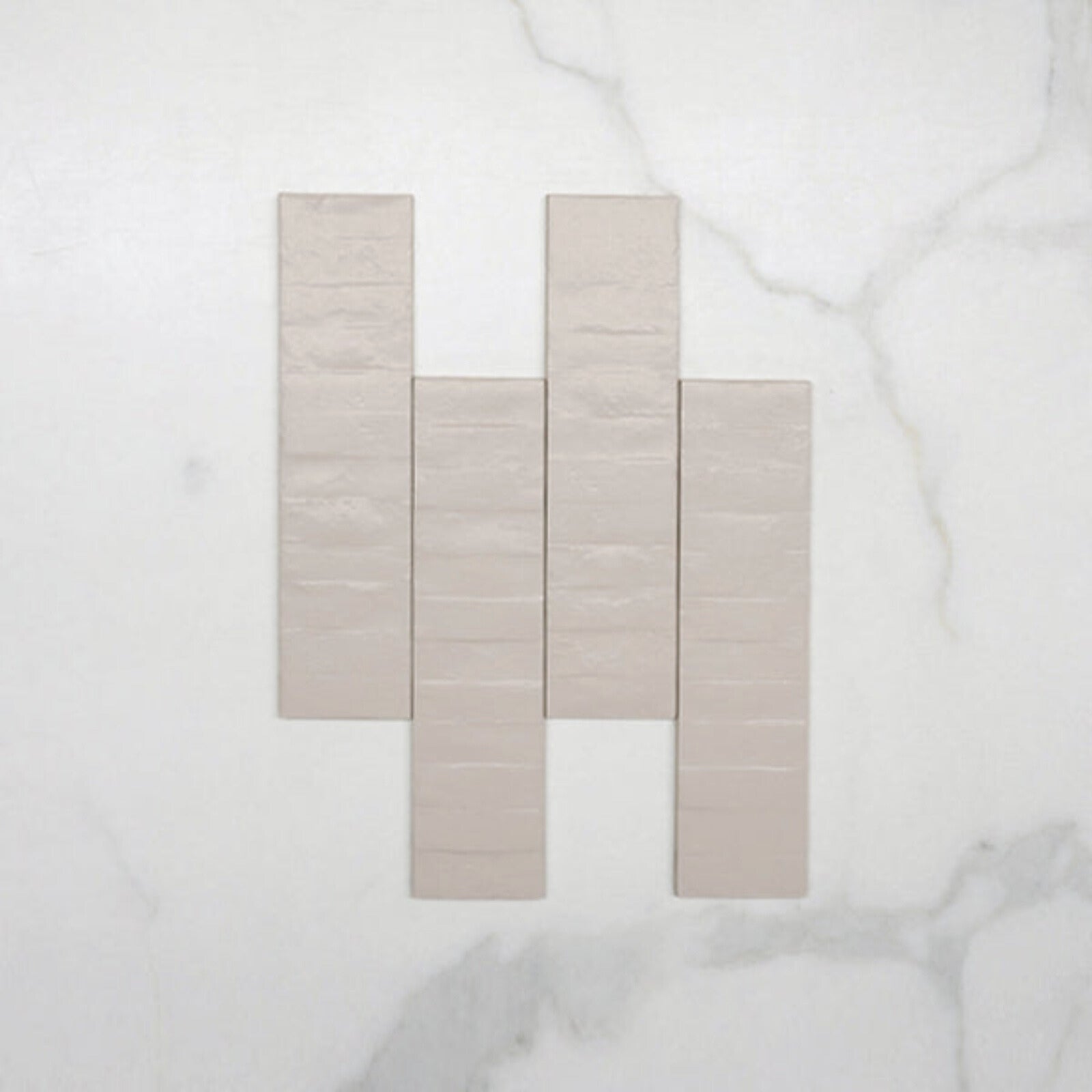 Pattern No Hand Taupe Olivia Feature Subway Matte 75 x 300mm Porcelain  - The Blue Space