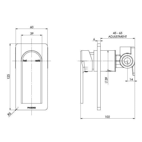 Phoenix Teel Shower/Wall Mixer - Chrome