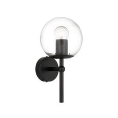 Telbix Eterna 1 Wall Light Black Clear  ETERNAWB1-BKCL - The Blue Space