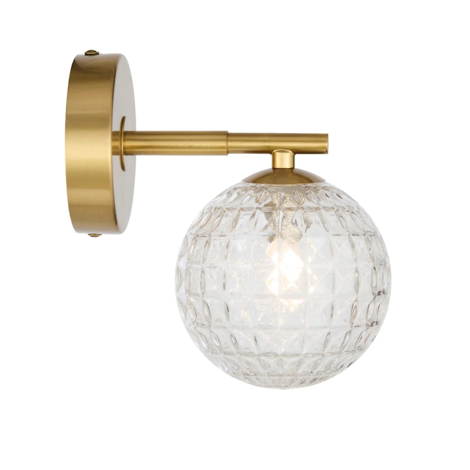 Telbix Felton 1 Light G9 Wall Light Antique Gold Clear Prism FELTONWB1-AGCLP - The Blue Space