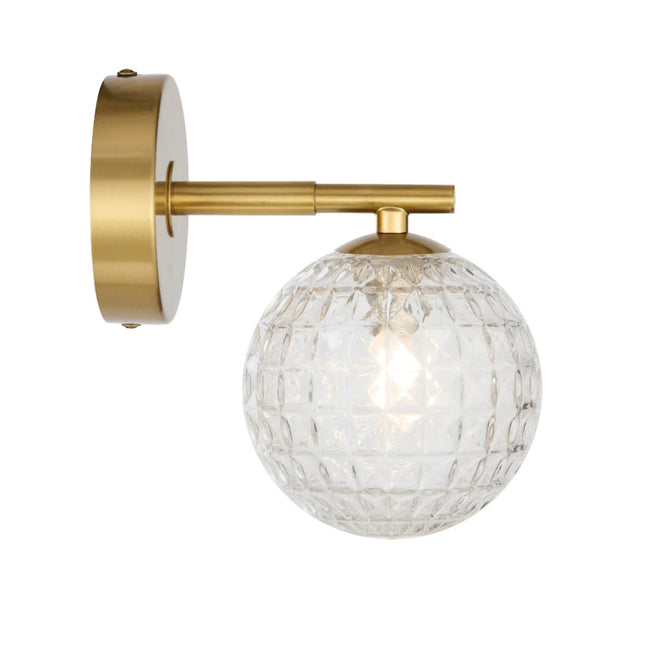 Telbix Felton 1 Light G9 Wall Light Antique Gold Clear Prism FELTONWB1-AGCLP - The Blue Space