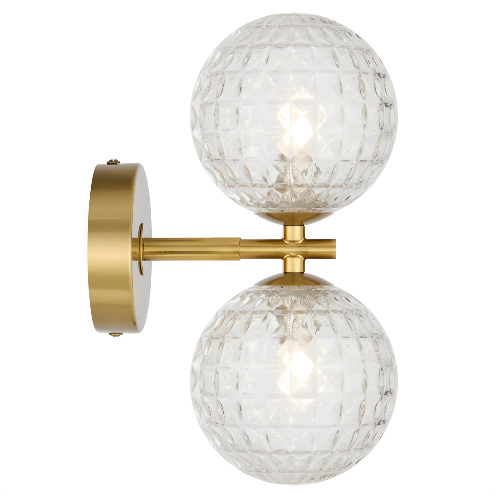 Telbix Felton 2 Light G9 Wall Light Antique Gold Clear Prism FELTONWB2-AGCLP - The Blue Space