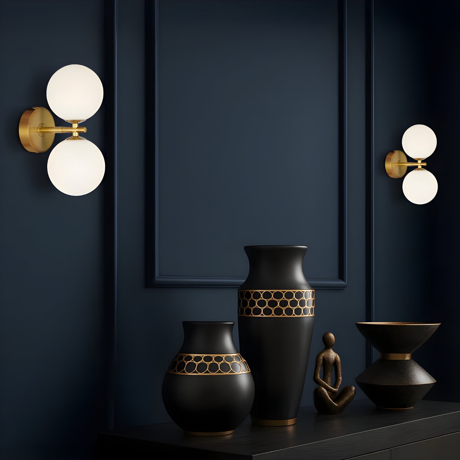 Lifetyle Telbix Felton 2 Light G9 Wall Light Antique Gold Opal FELTONWB2-AGOM - The Blue Space