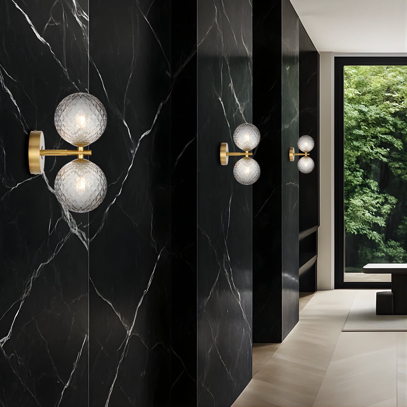 Lifestyle Telbix Felton 2 Light G9 Wall Light Antique Gold Smoke Prism FELTONWB2-AGSMT - The Blue Space